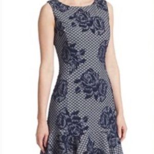Betsey Johnson Navy Rose Fit & Flare Size 10 Dress